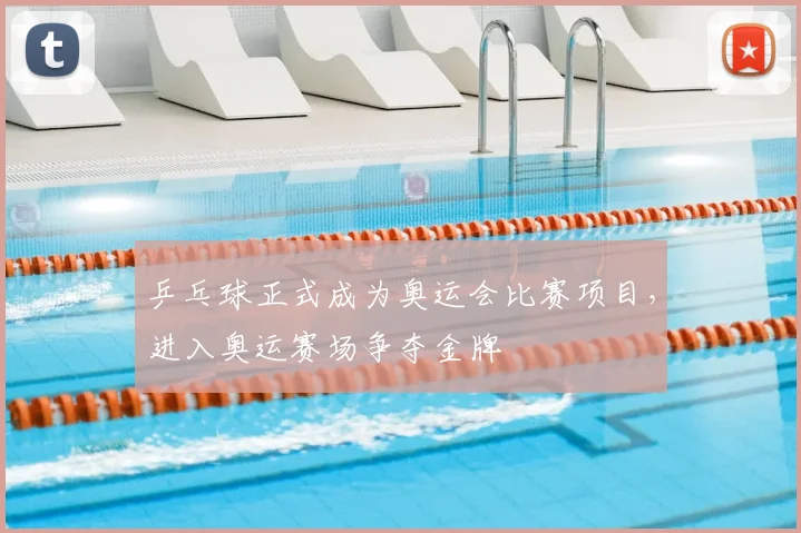 乒乓球正式成为奥运会比赛项目,进入奥运赛场争夺金牌