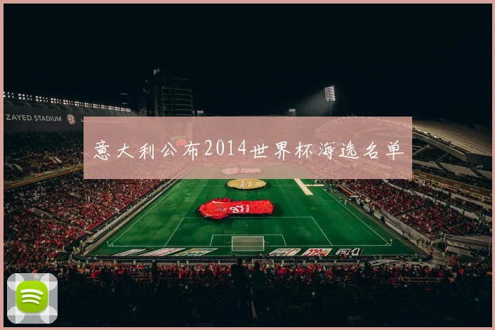 意大利公布2014世界杯海选名单