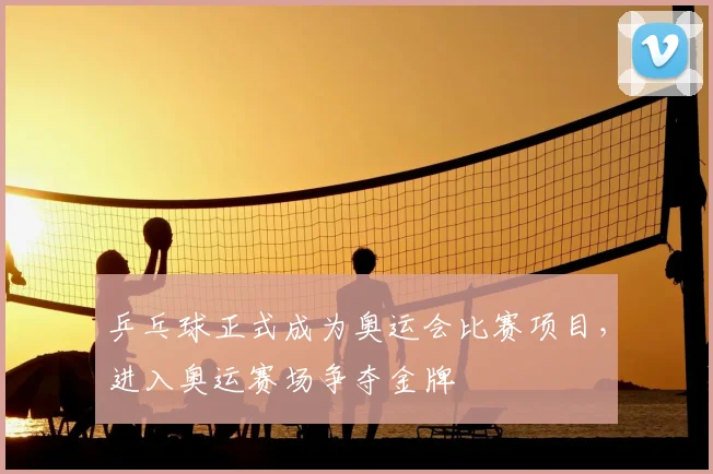 乒乓球正式成为奥运会比赛项目,进入奥运赛场争夺金牌